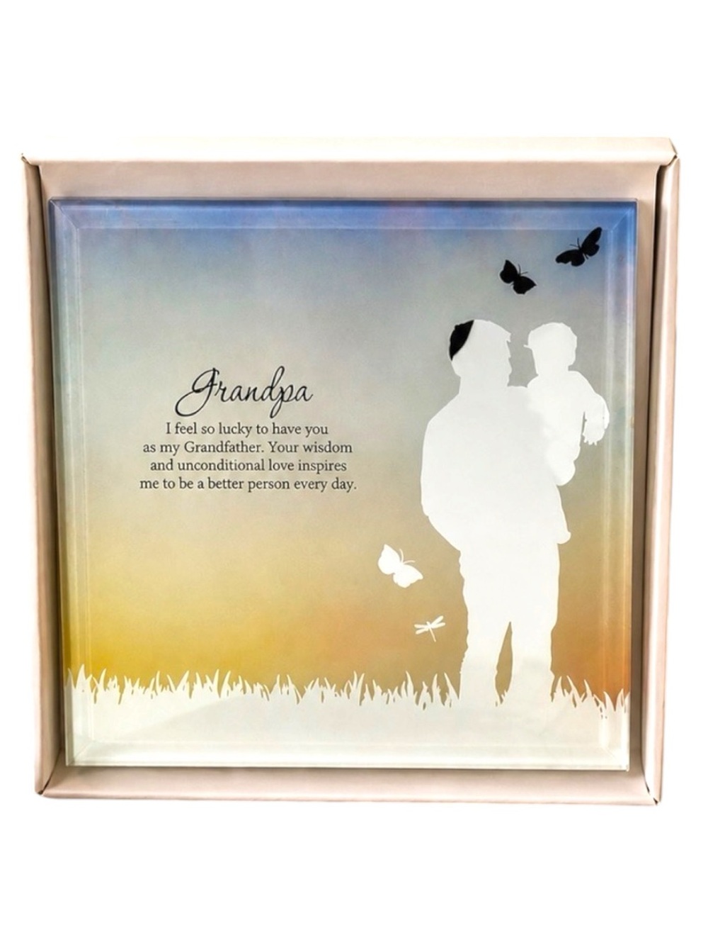 Grandpa mirror Plaque – Grandparents Day Gift Inspirational Quote Home Decor New